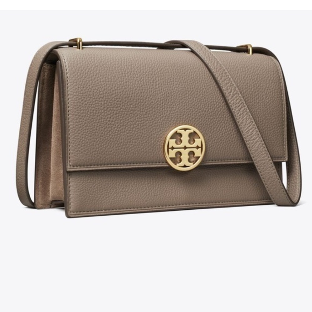 New Tory Burch Miller Pebbled Leather Shoulder Bag
